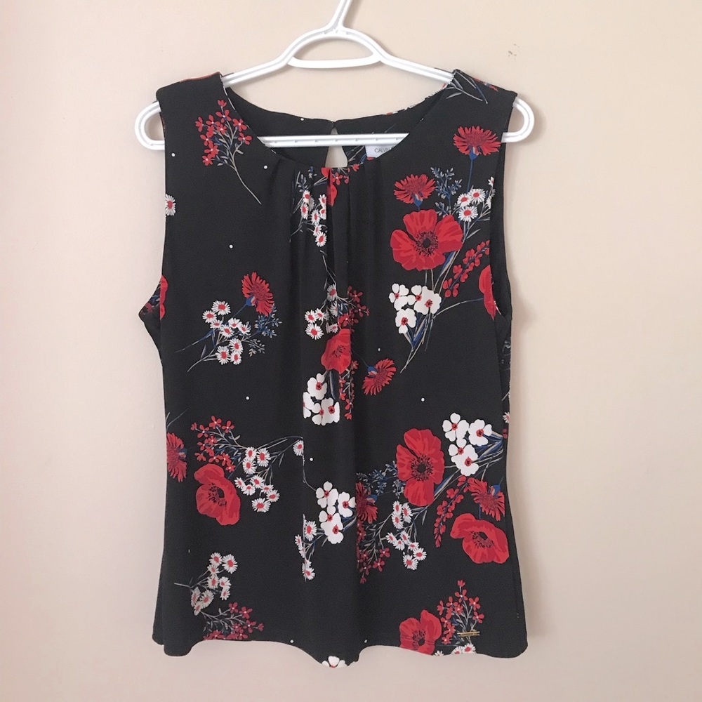 Calvin Klein dressy sleeveless floral top